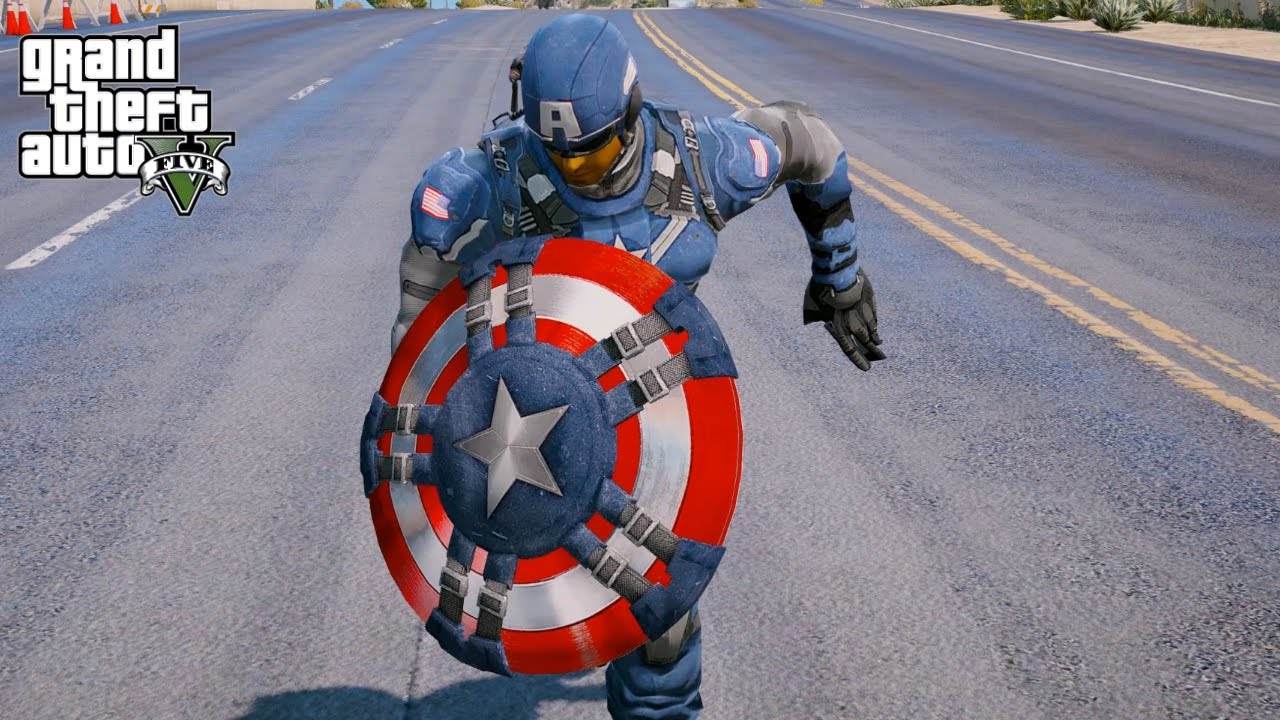 GTA 5 Mods - CAPTAIN AMERICA 