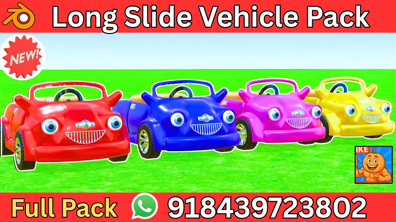 Long Slide Game Vehicle Car Pack | how to make long slide game in blender