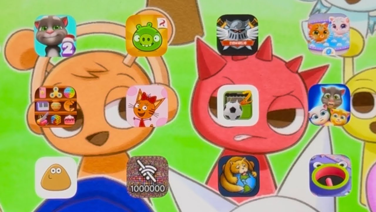 My talking Tom 2, Bad Piggies, Evowars.io, Bubbu & Mimmi World, Pou, Hole.io and others