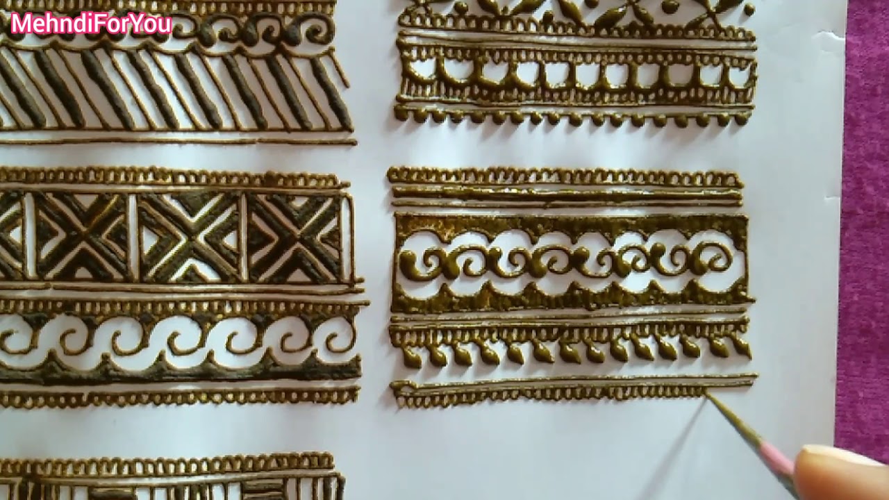 Mehndi design for beginners :- Intricate bridal mehndi design borders / elements #2