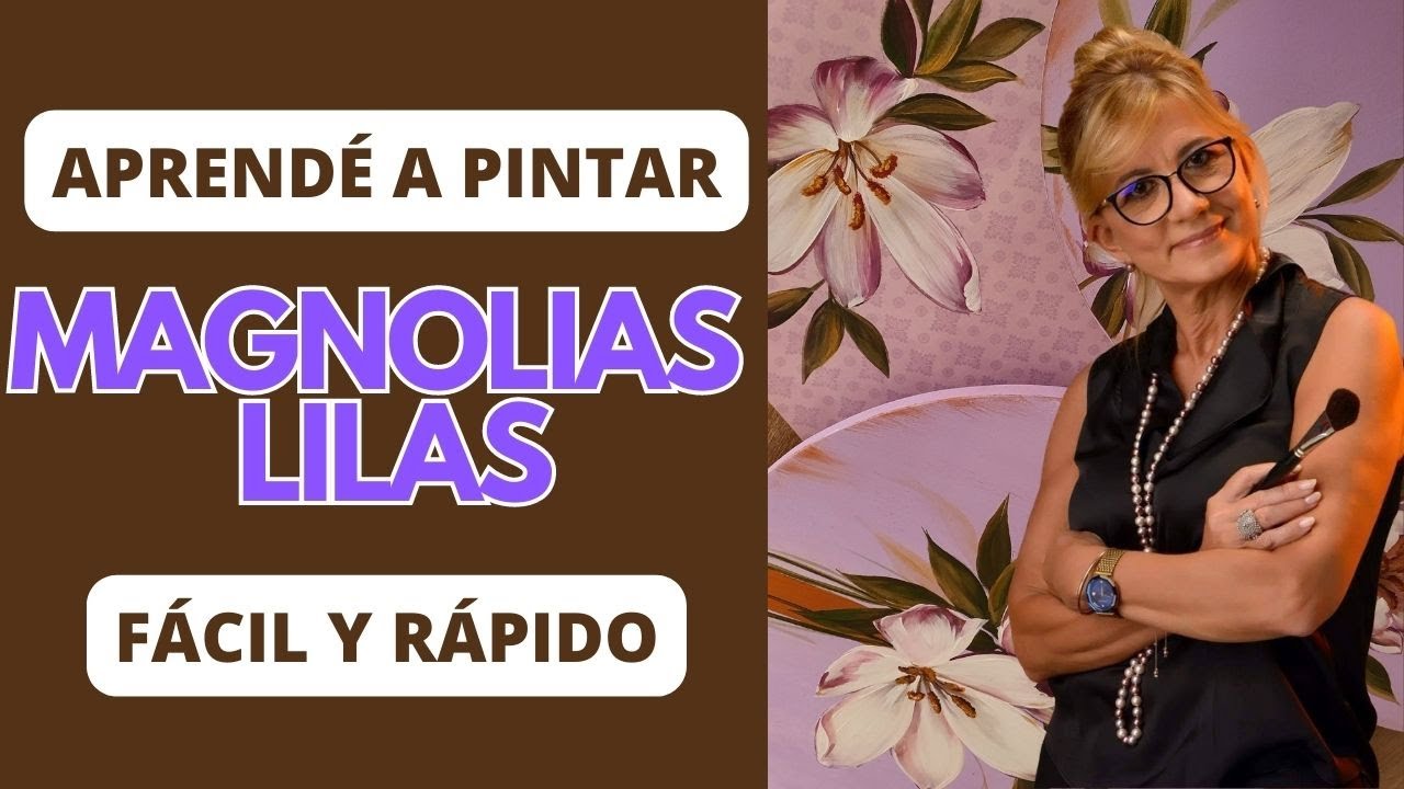 APRENDÉ A PINTAR magnolias lilas en pocos minutos, FÁCIL Y RÁPIDO 🖌