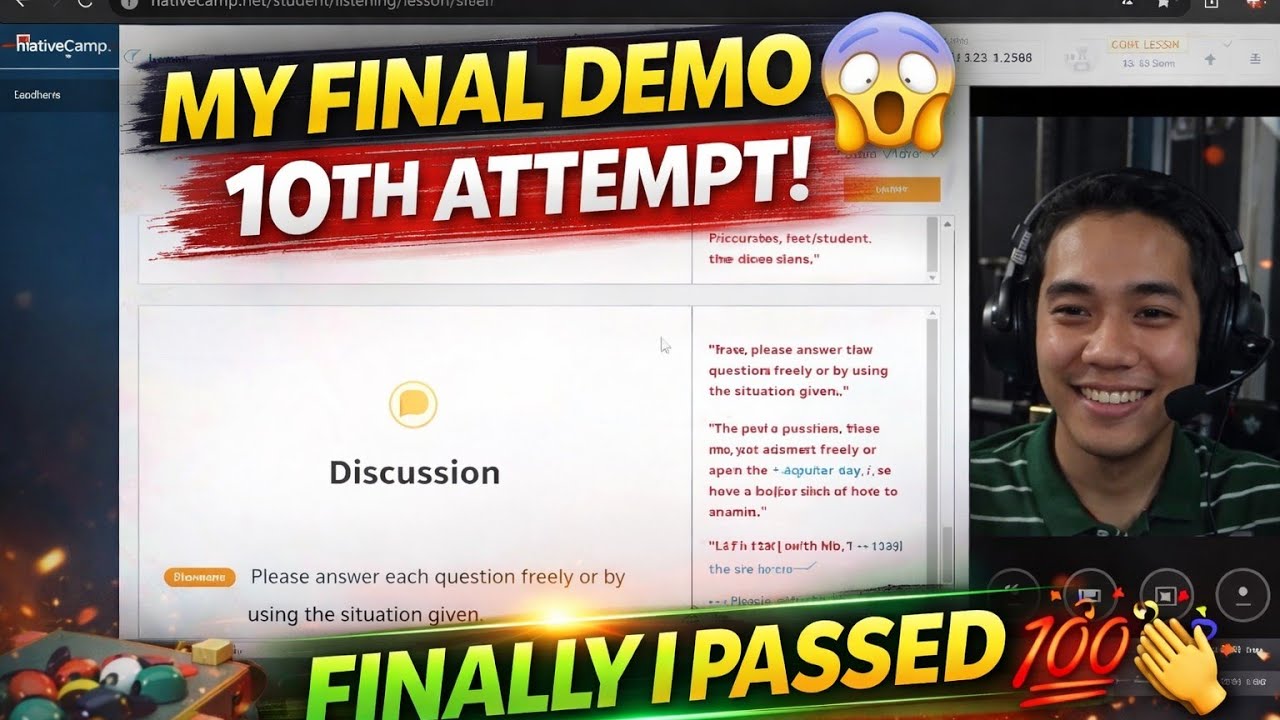 😎Native Camp Final Demo Lesson || FINALLY I PASSED💯😭 AFTER 3 YEARS OF APPLYING|| [2025]🤩#nativecamp
