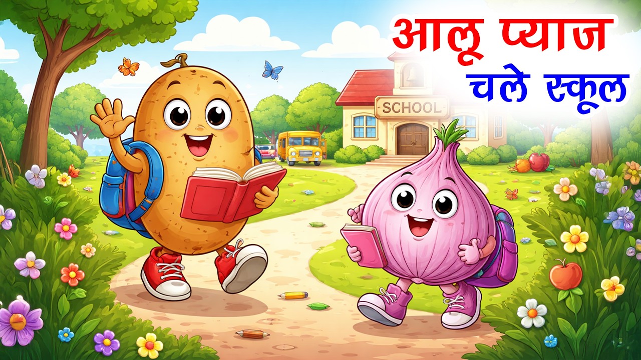 आलू प्याज़ चले स्कूल | Aalu Pyaz Chale School + Many More Popular Rhymes For Kids | Hindi Rhymes