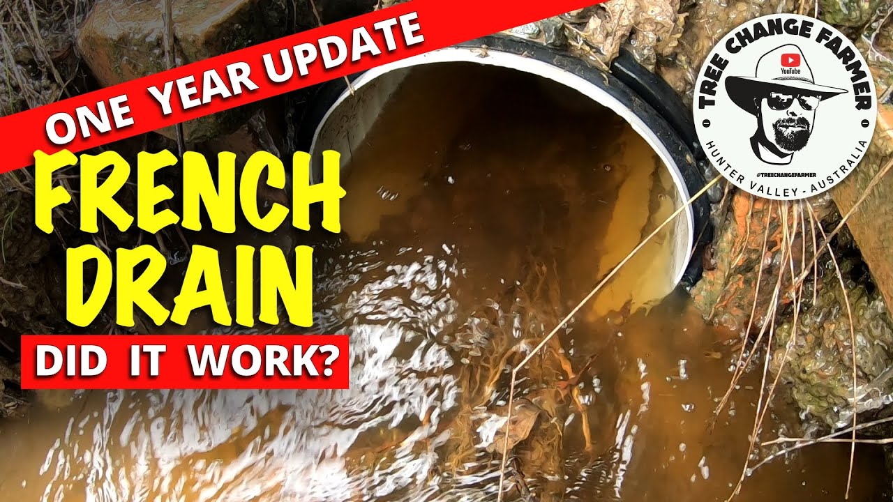 Mini Excavator digs a 'French Drain' -  UPDATE - Did it work? #miniexcavator #farmlife #frenchdrain