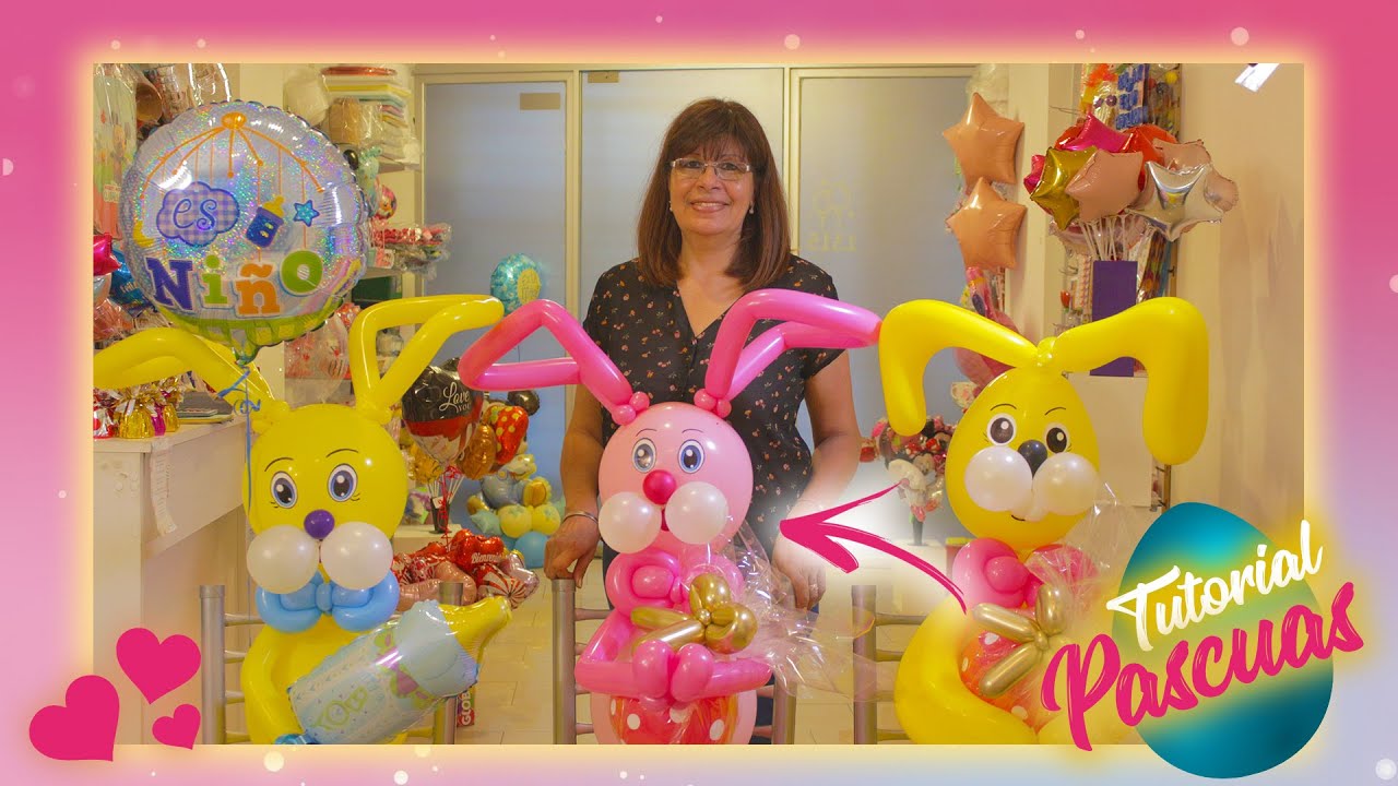 COMO HACER UN CONEJO DE PASCUAS | TUTORIAL | CON GLOBOS  🎁 Selva Luz 🎈Globoflexia