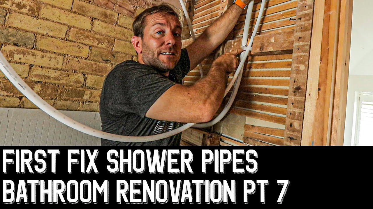 💧BATHROOM RENOVATION PT 7 - STUD WALL SHOWER PIPES