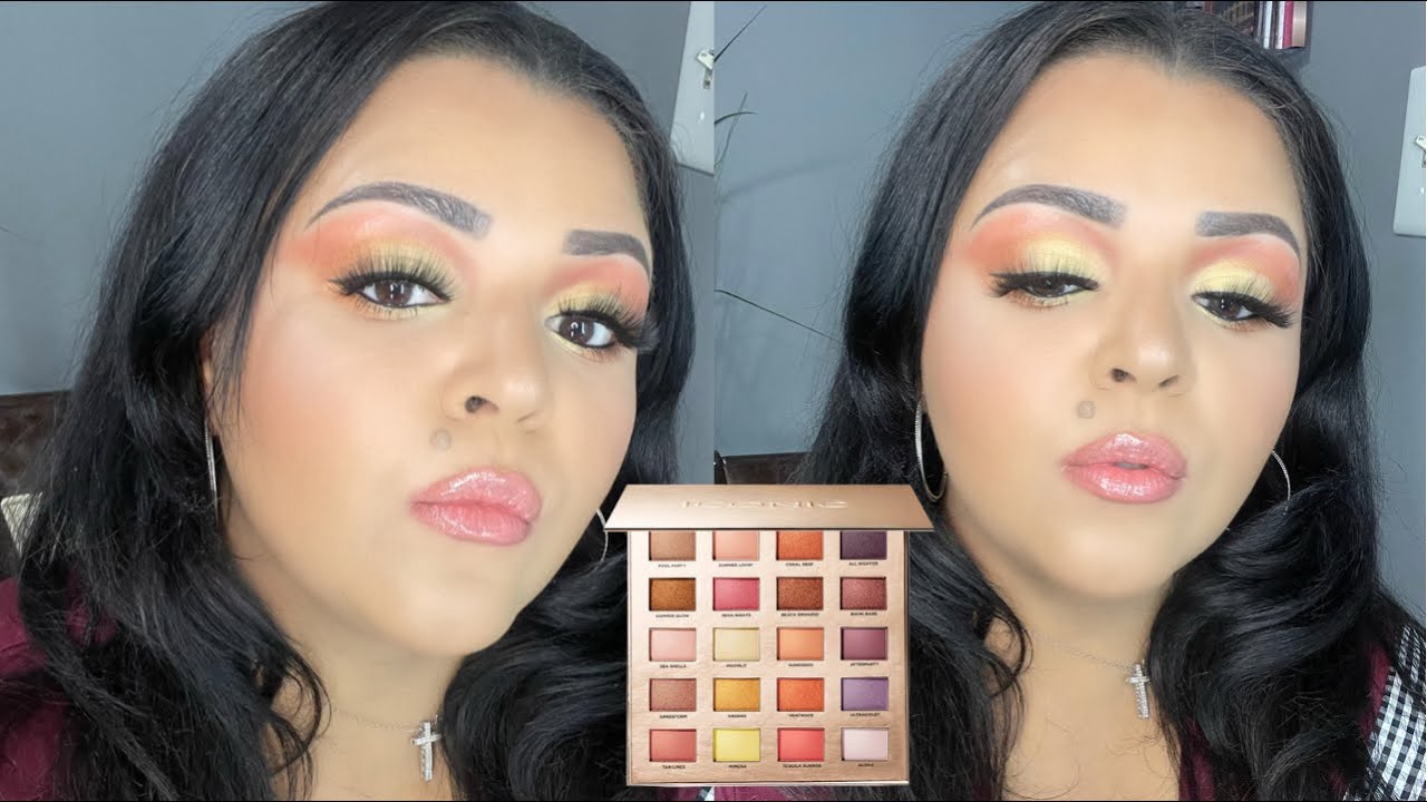 Peachy yellow eyeshadow tutorial | ICONIC LONDON SUNSET TO SUNRISE EYESHADOW PALETTE