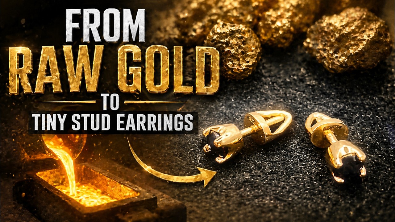 ✨From Raw Gold to Tiny Stud Earrings | Handmade Jewellery✨