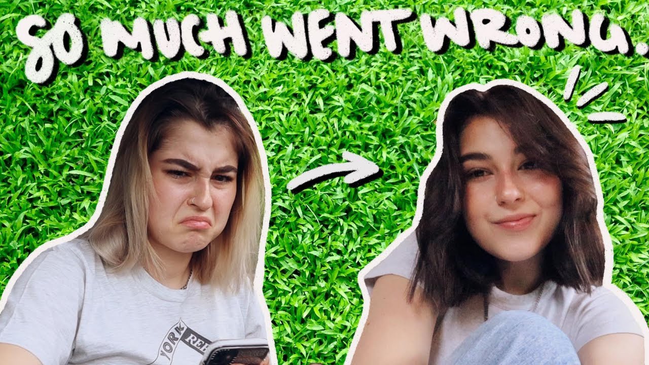 my blonde to brunette glow up. *my hairdresser is gonna kill me*