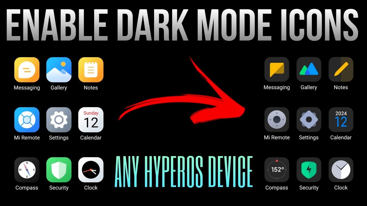 Enable Dark Mode Icons On Any HyperOS Device | Techtitive