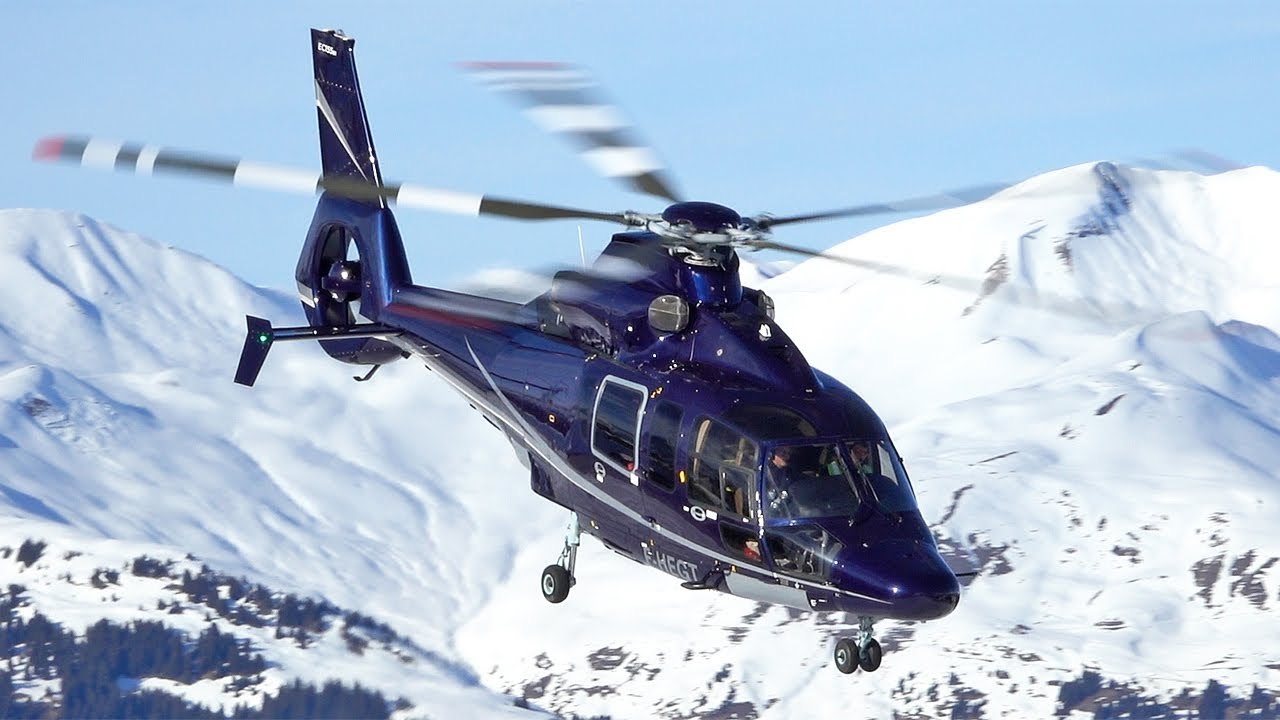 Luxurious Airbus Helicopters H155 landing & take off at Courchevel | #helicopter