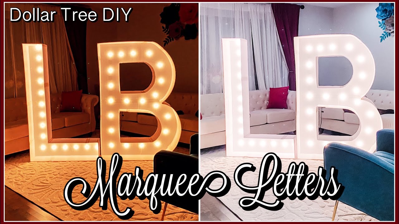 Dollar Tree DIY Birthday Décor With Foam Boards | Make Large 5FT Marquee Letters With Lights