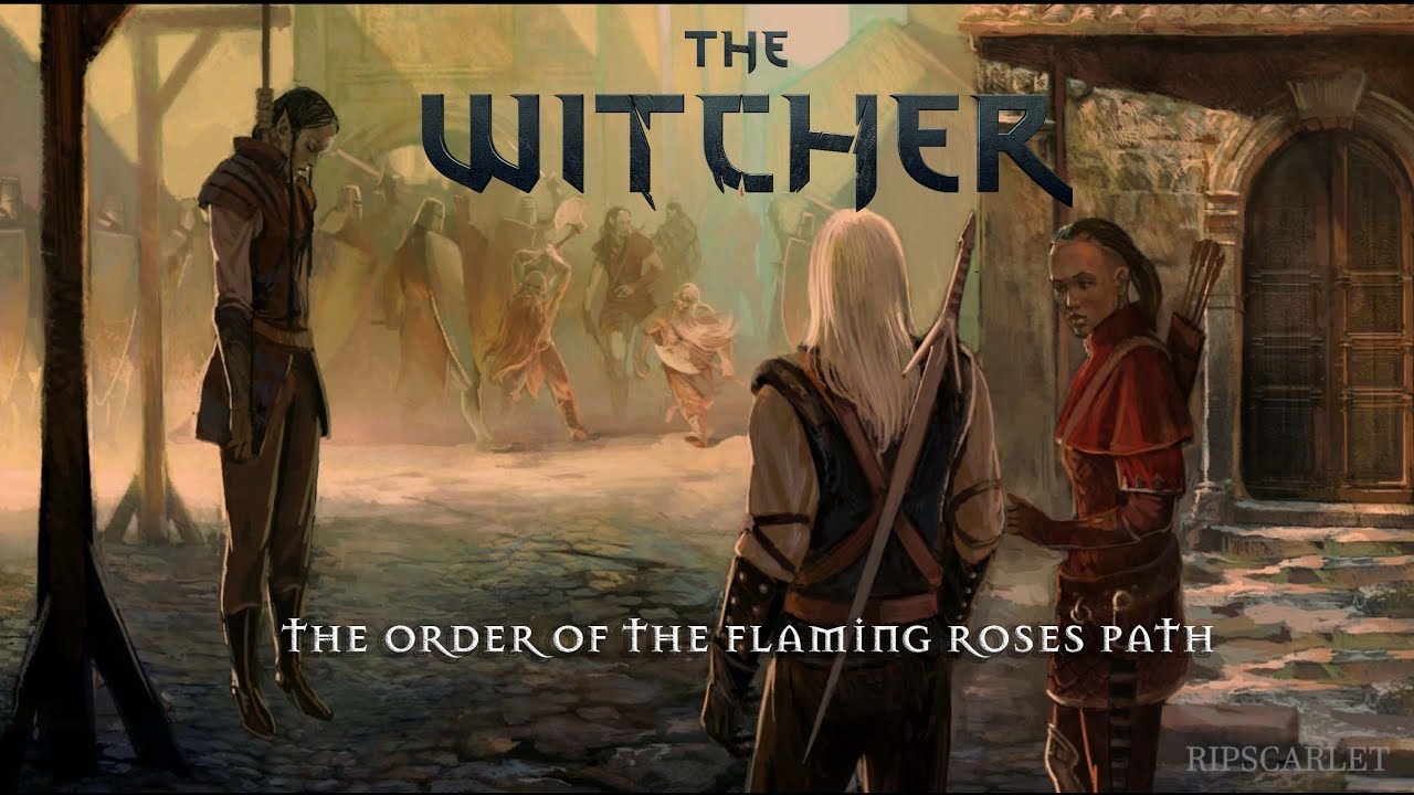 The Order of the Flaming Roses Path (The witcher ALL CUTSCENE!)