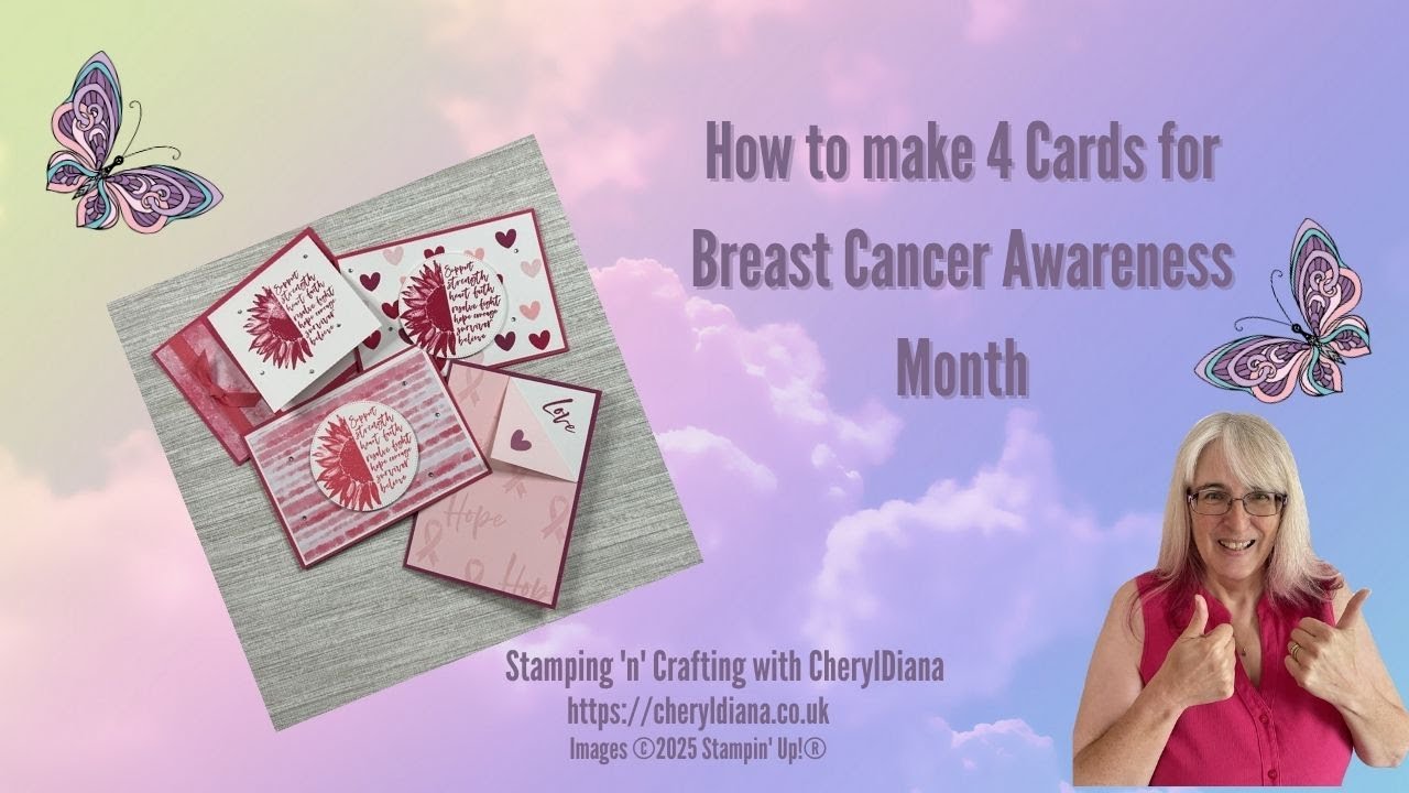 How to make 4 Pink Cards for Breast Cancer Awareness Month