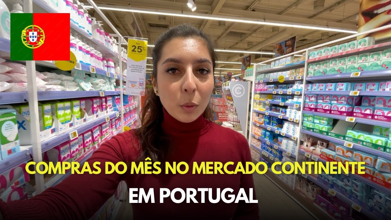 COMPRAS DO MÊS PARA UM CASAL NO MERCADO CONTINENTE 🛒🇵🇹 