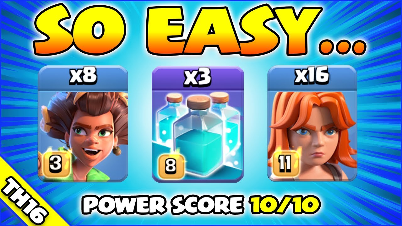 Root Riders + Valks + Clone =  UNSTOPPABLE!!! BEST TH16 Attack Strategy (Clash of Clans)