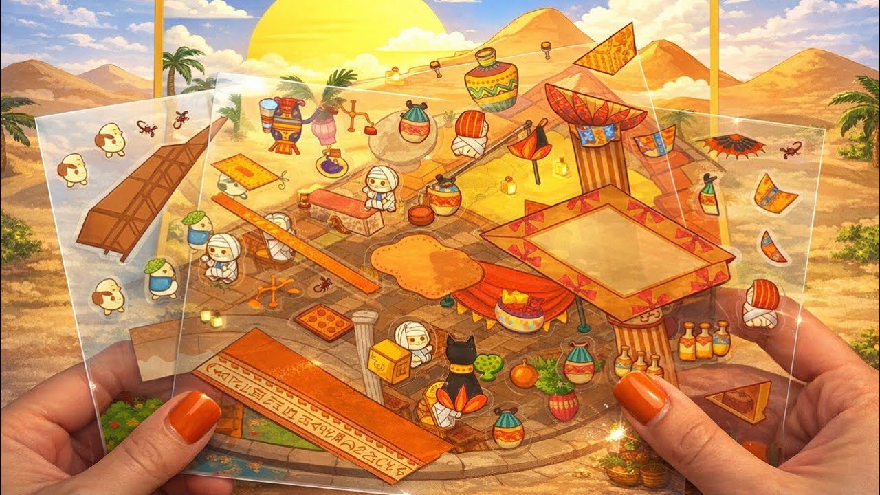 DIY Egypt style scene stickers use stickers to diy