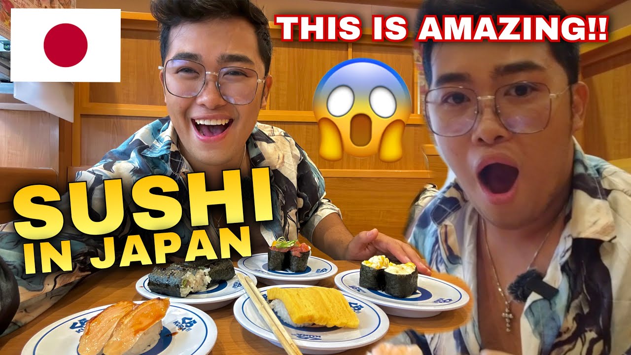 EATING SUSHI IN REVOLVING CONVEYOR BELT IN JAPAN 🇯🇵