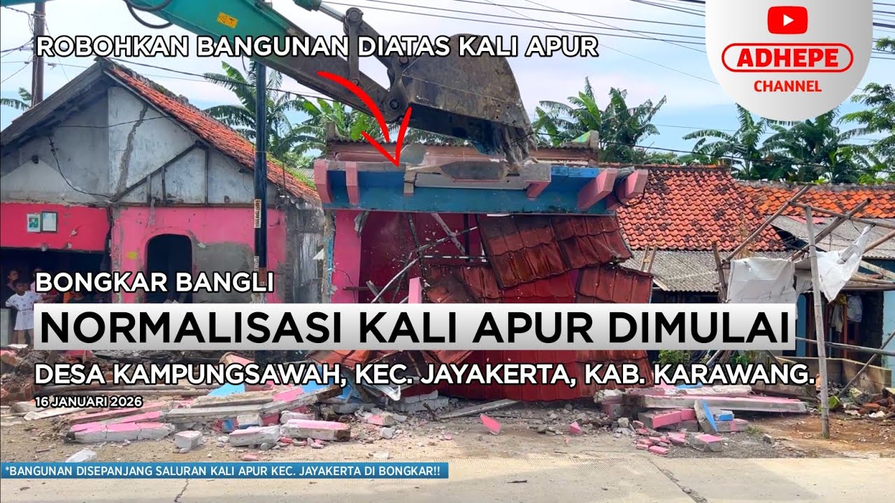 BONGKAR BANGLI NORMALISASI KALI APUR - KARAWANG 2026