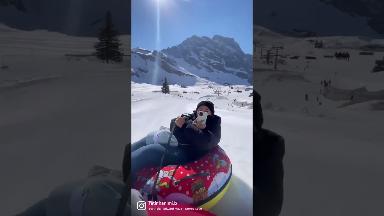 Snow tubing activity in Mount Titlis, Switzerland 🇨🇭