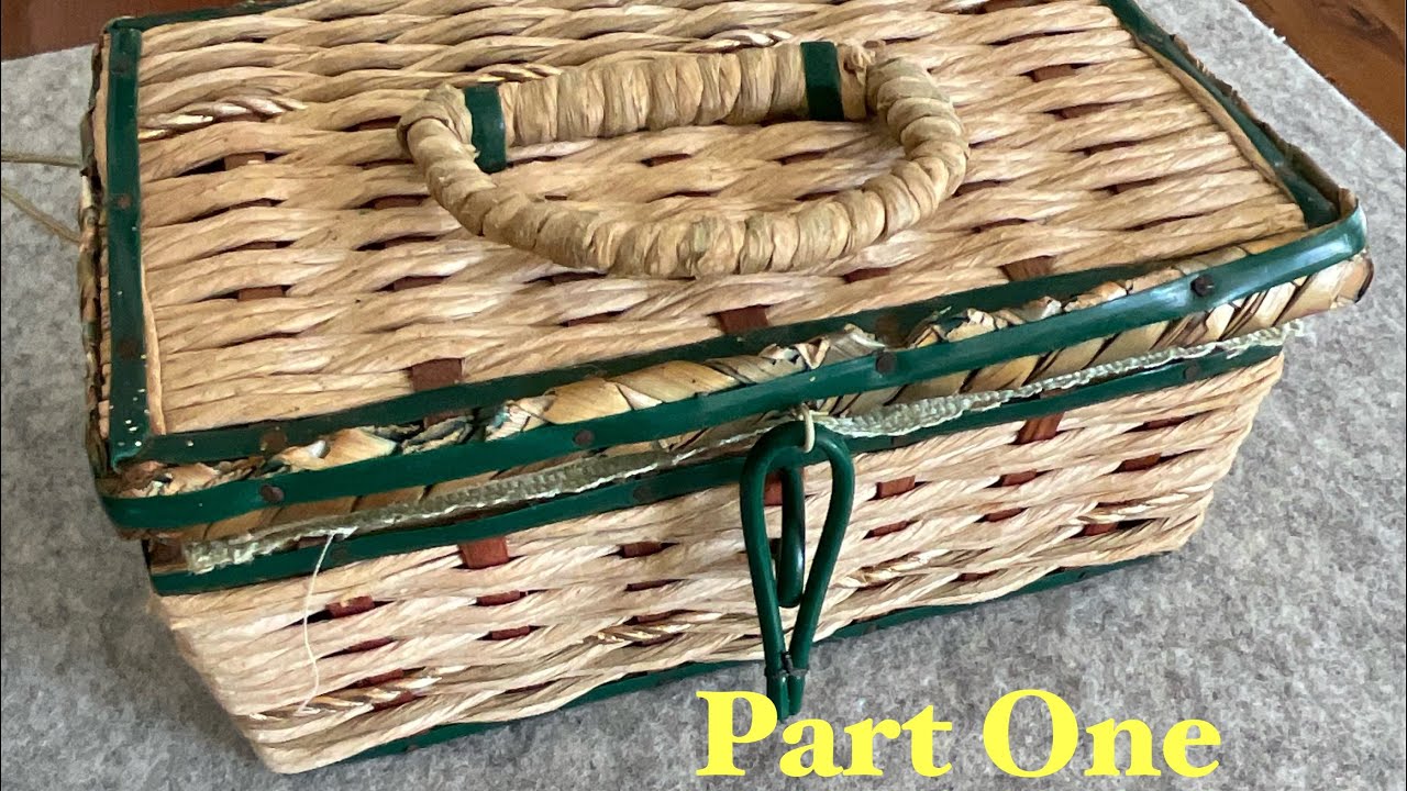 Restoration vintage sewing basket #slowstitch project! Inside will be lined with slow stitching!