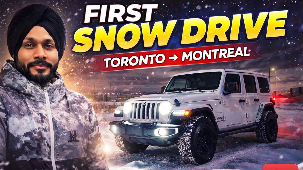 First Snow drive in the New Jeep wrangler ❄️Toronto ➡️ Montreal