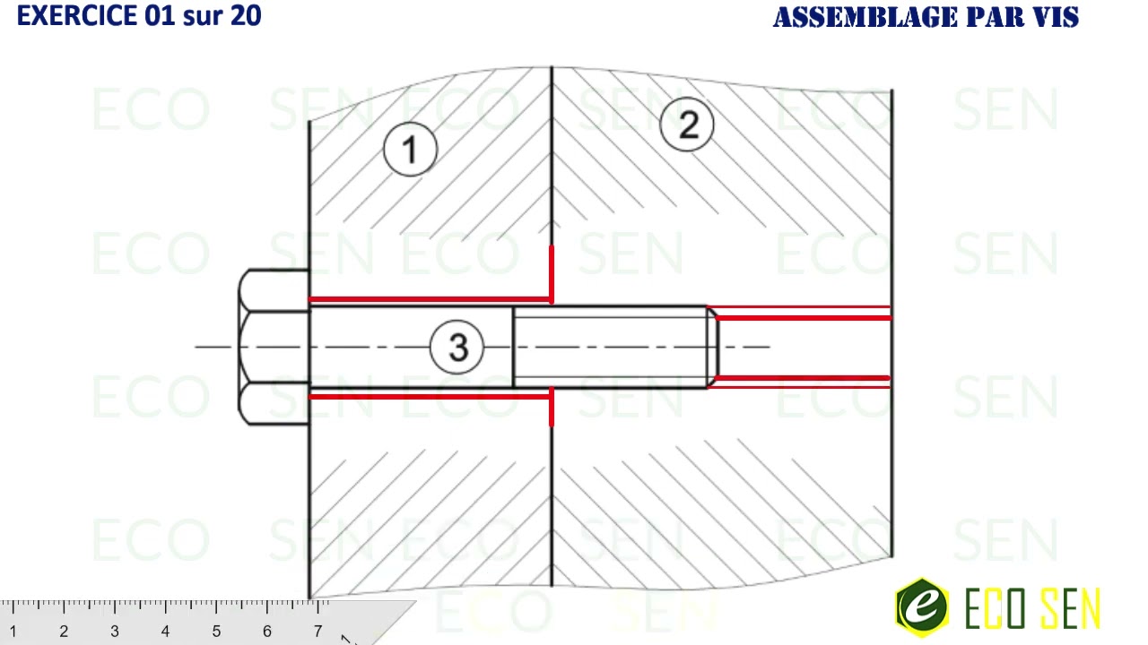 Assemblage par Vis : Exercice 01 sur 20