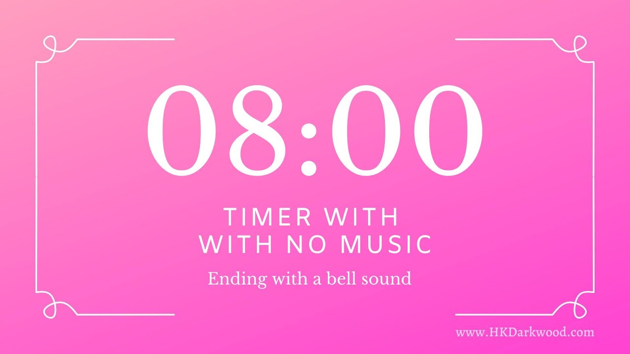 8 min writing timer, no music timer, let's get productive timer