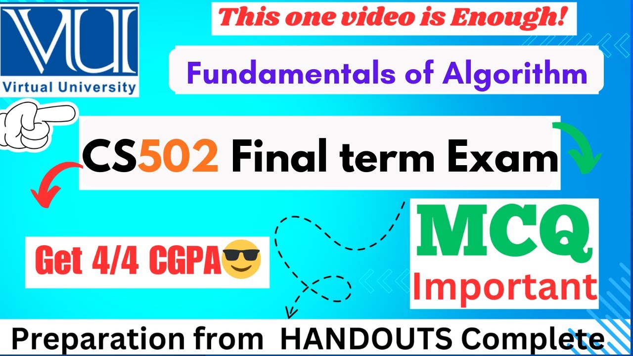 CS502 Final Term Preparation most REPEATED MCQ || cs502 Past Papers MCQ ✅