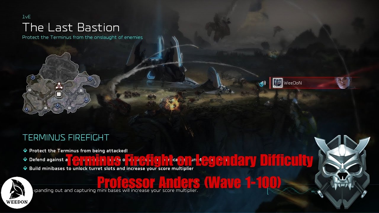 Halo Wars 2 - Terminus Firefight as Professor Anders on Legendary Difficulty Wave 1-100