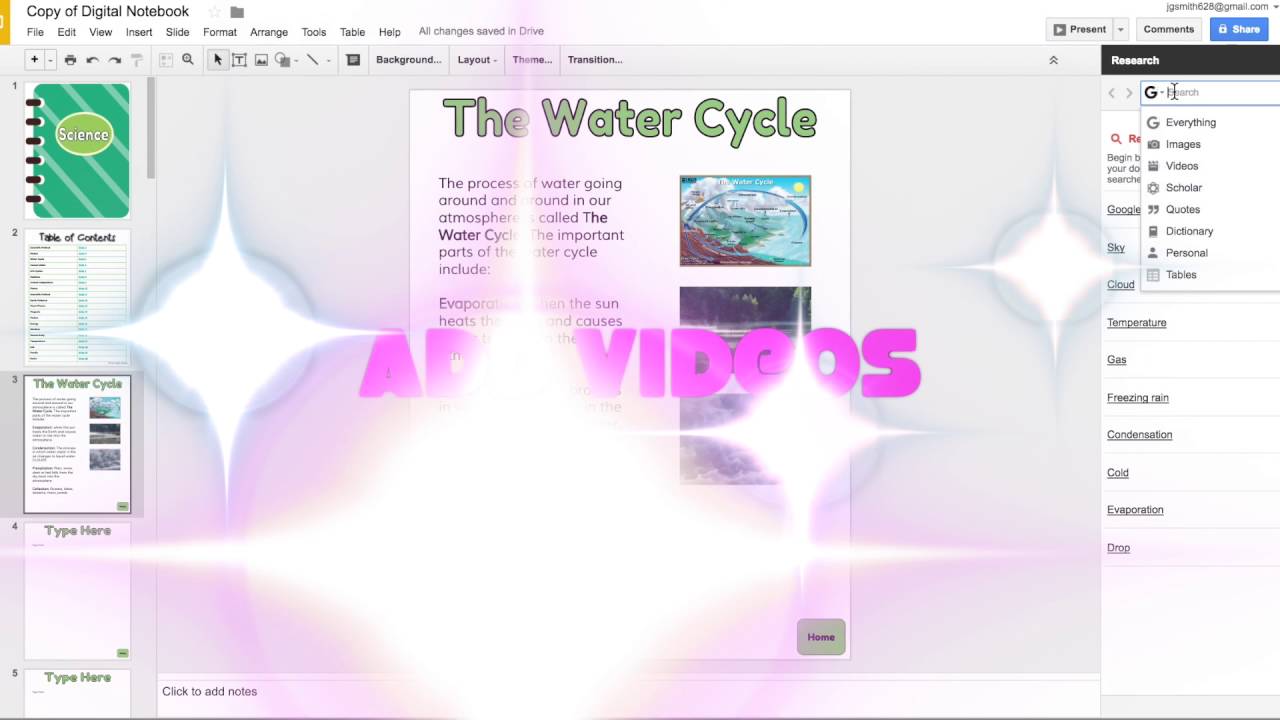Digital Notebook in Google Slides