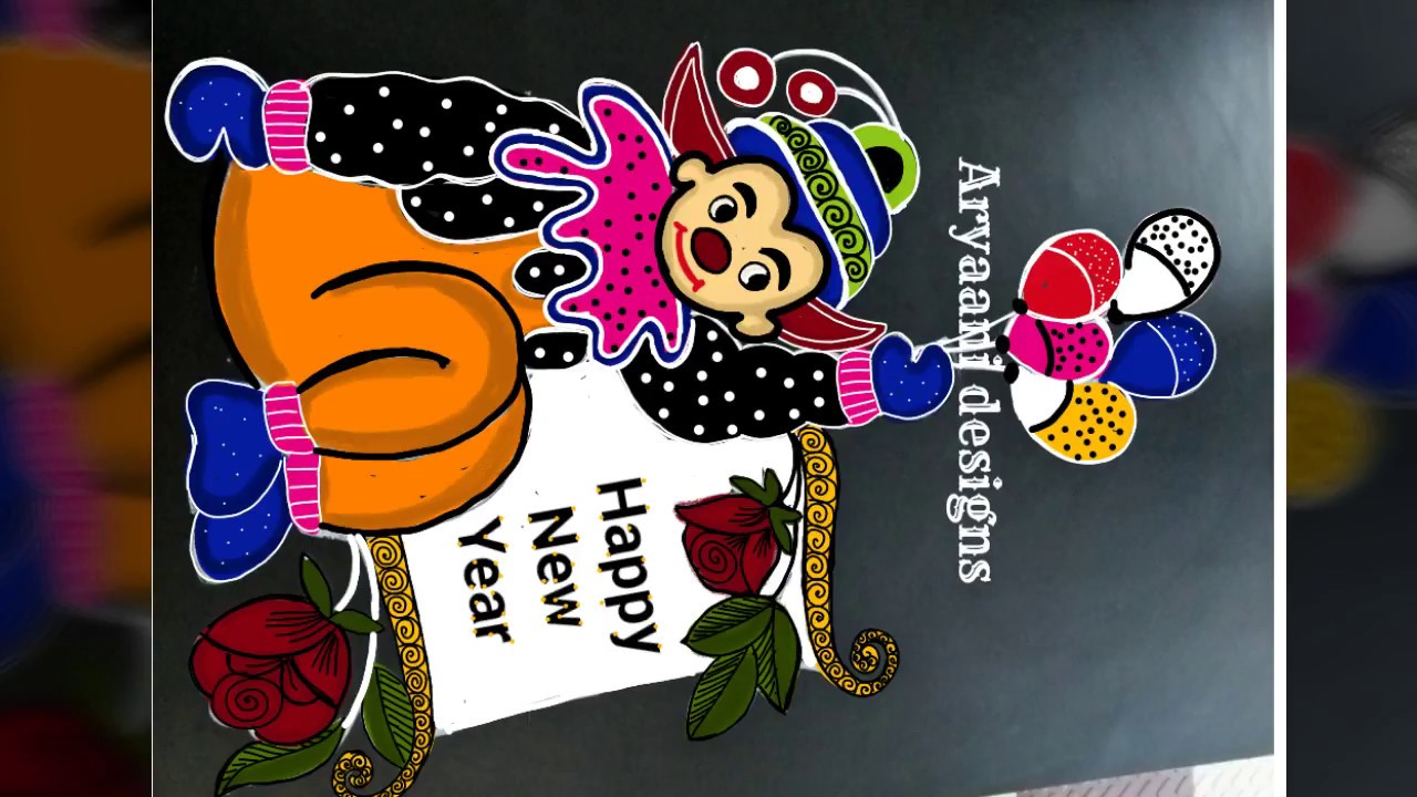 New year special rangoli..unique newyear special kolam..8 to 8 dots