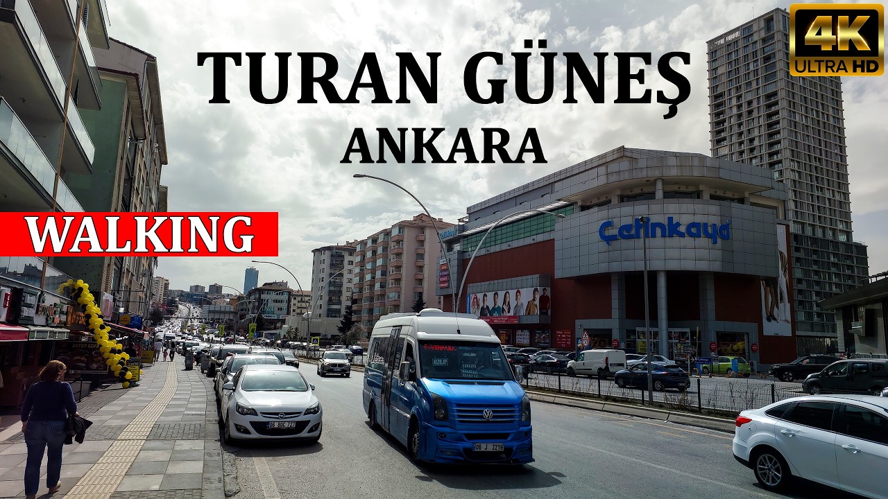 Turan Güneş Bulvarı, Çankaya, Ankara (Türkiye) 4K | Yürüyüş Turu - Walking Tour