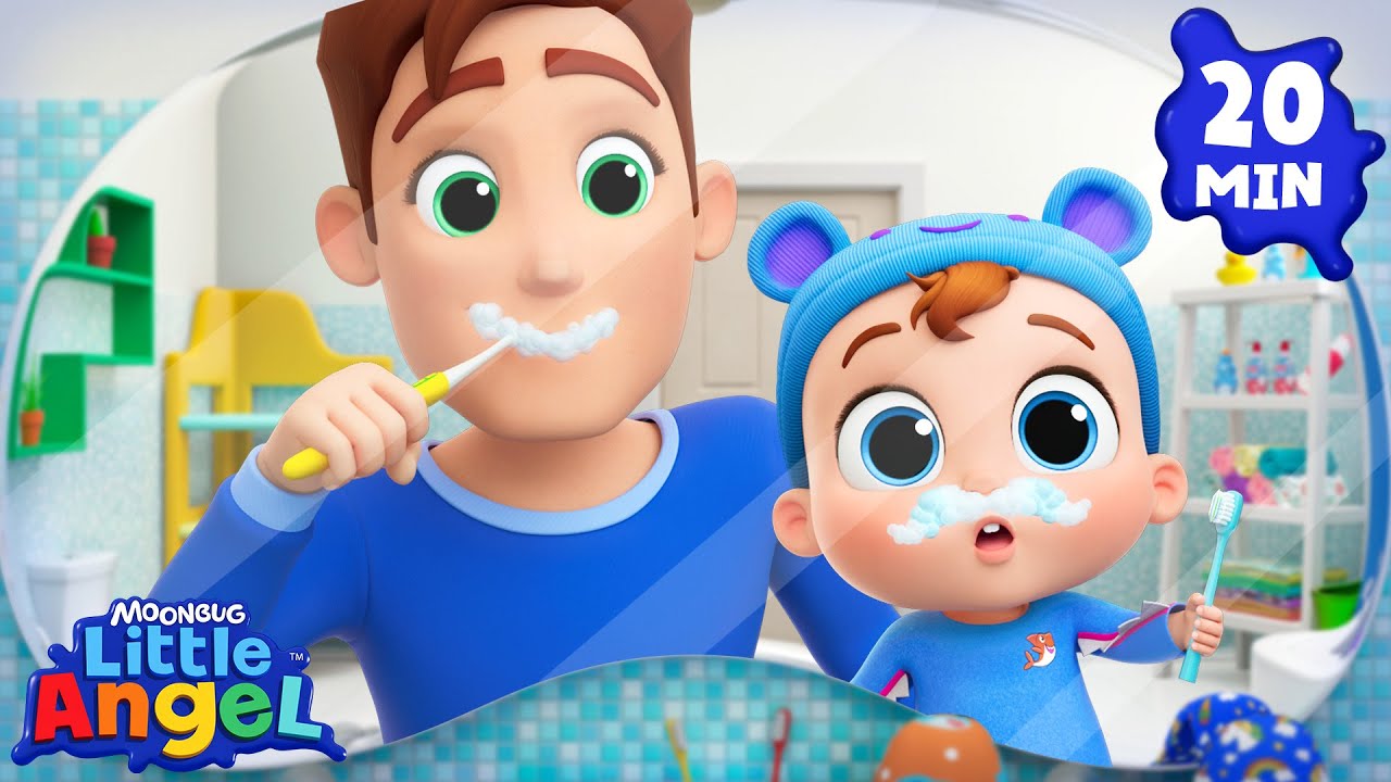 Let's Brush Like a Shark! | Little Angel Kids Songs & Nursery Rhymes
