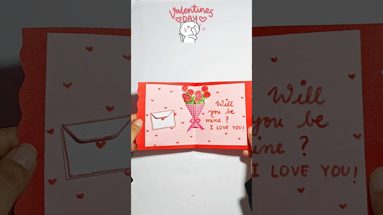 DIY Valentine's Day Pop-up Card✨💞#pojallojha#valentinesday