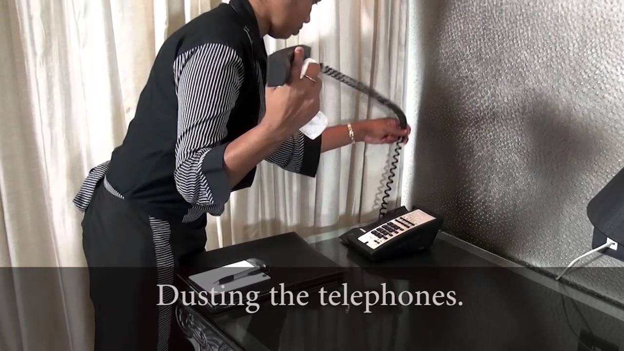 Hospitality   Dusting a Guest Room