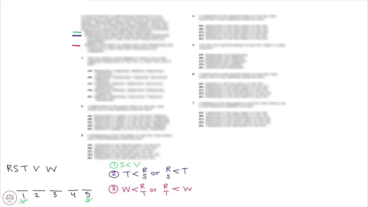 LSAT Prep Test 73 Logic Game 1 Setup (September 2014)