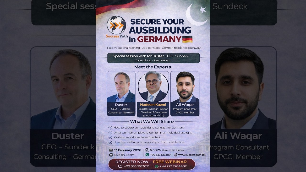 Pakistans First Ausbildung Webinar- By Success Path Member GPCCI