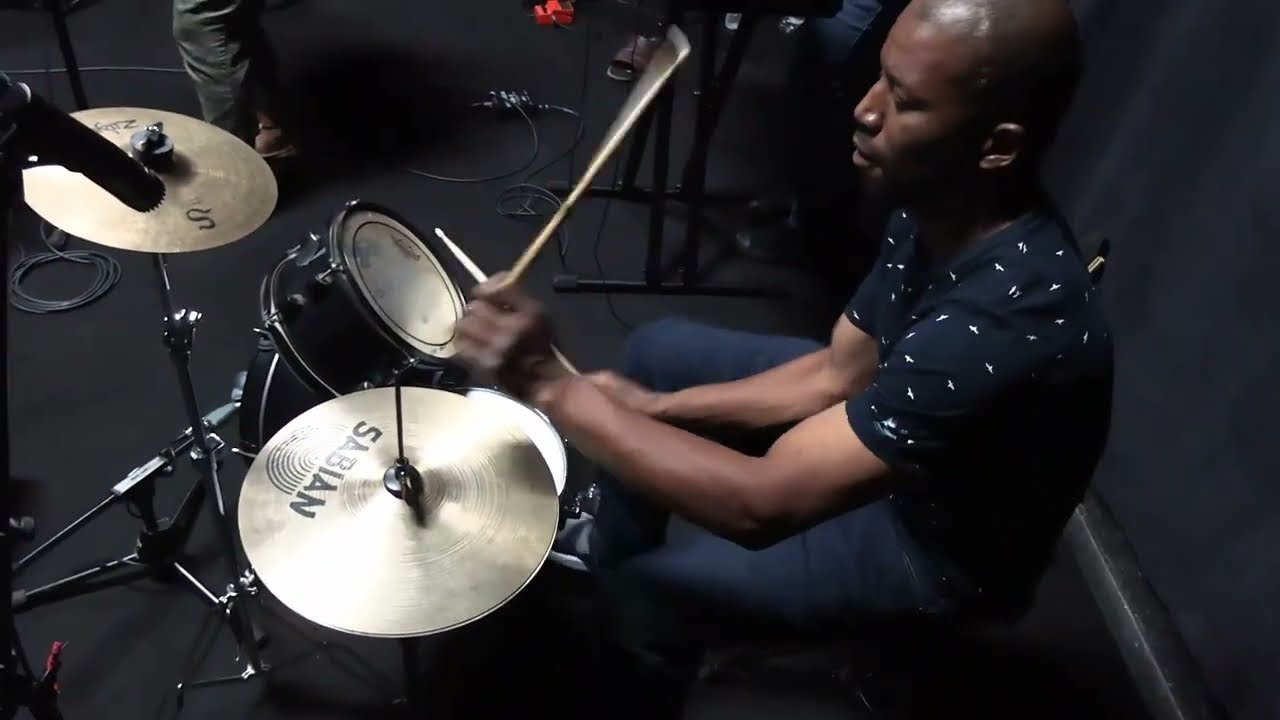 OB On the Drums! JusBam Live Session with O.B. Kevin Webb Drums