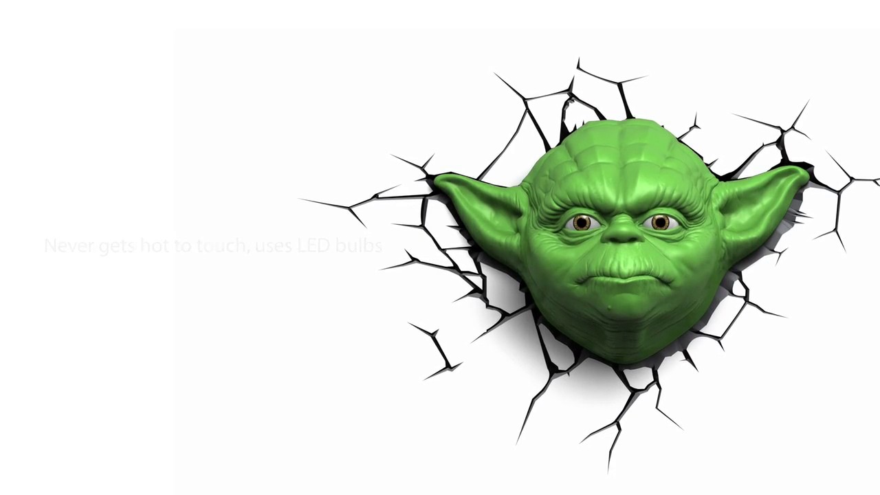 3D Светильник для детей Star Wars Yoda Face 3D Deco Light