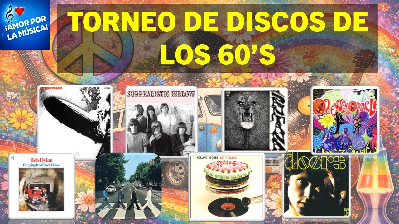 TORNEO DE DISCOS DE ROCK DE LOS 60'S (Ep. 1) | Presentación de los 8 grupos (40 discos) y formato.
