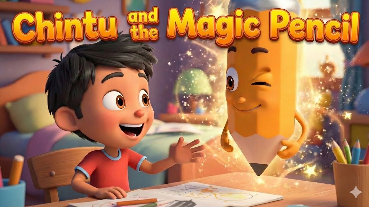 ✏️✨Chintu and the Magic Pencil | Kids | Cartoon | #kidscartoon 🎨🐱