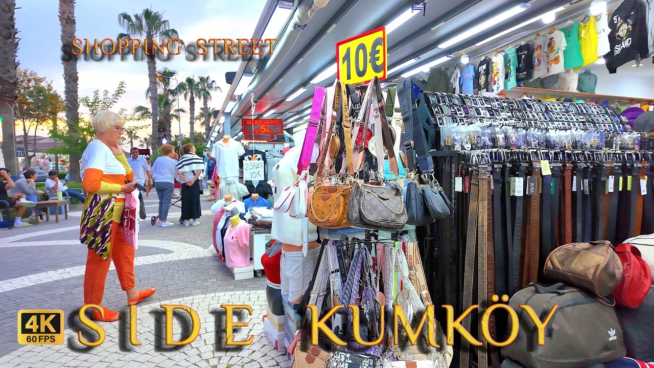 SIDE KUMKOY SHOPPING Street Evening by VILLA SIDE RESIDENCE & SUNIS TÜRKIYE #turkey #bazaar