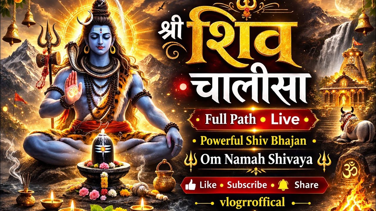 🔴 LIVE : श्री शिव चालीसा | Shiv Chalisa Full | Morning Shiv Bhajan | Om Namah Shivaya #live