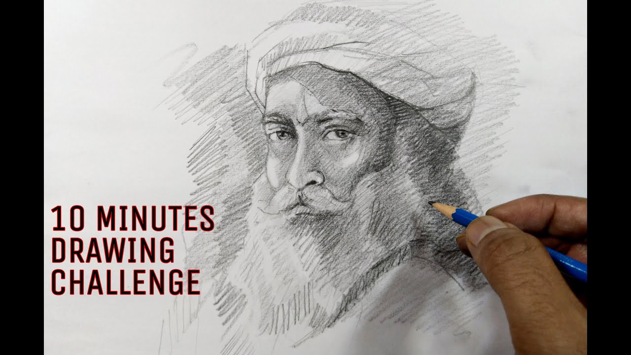 10 minutes drawing challenge using graphite on print paper