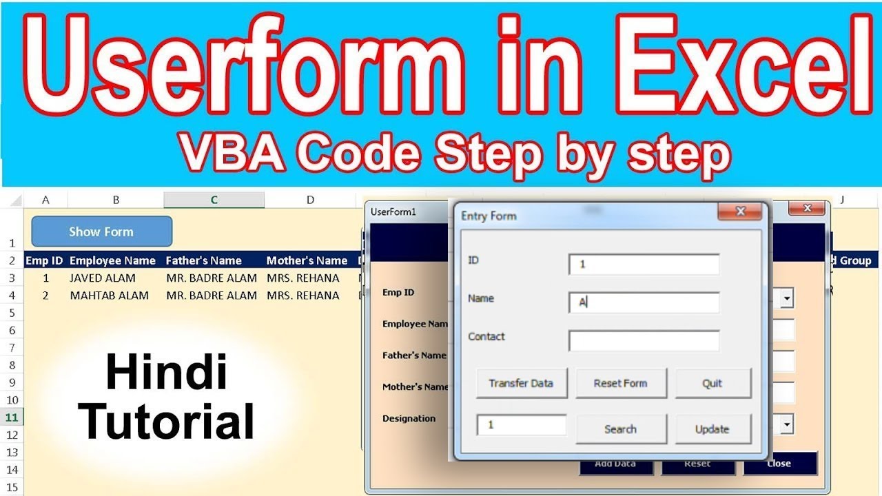 Userform in Excel Data Add Search Update its simple