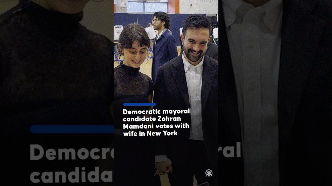 Democratic mayoral candidate Zohran Mamdani votes with wife in New York