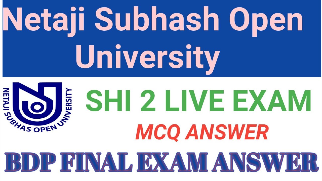 NSOU BDP SHI 2 ONLINE EXAM ANSWER 2021 ll BDP SHI 2 ANSWER 2021 ll BDP SHI 2 MCQ ANSWER #updatebyjob