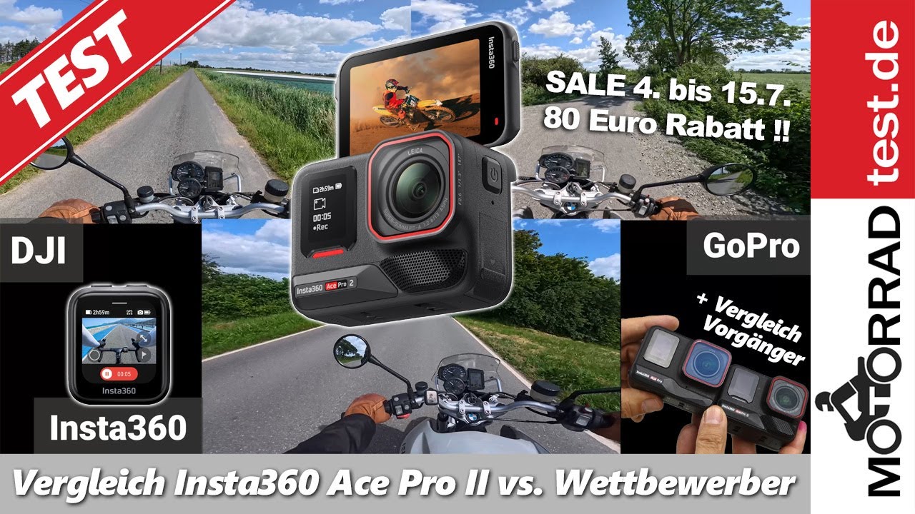 Insta360 Ace Pro II | SALE! | Test für Motorradfahrer + Vergleich mit Action-Cams der Wettbewerber
