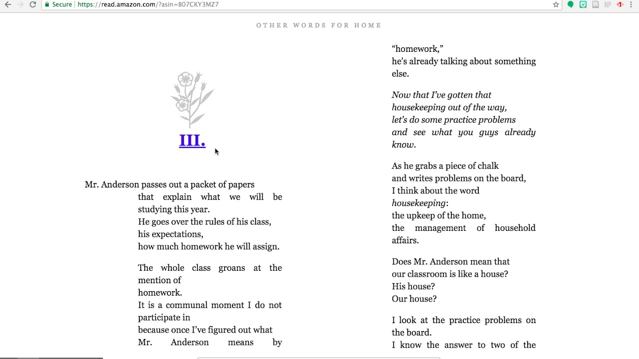Partnership Summer Reading Series – Other Words for Home, Part 3-A (Week of 7/13/2020)